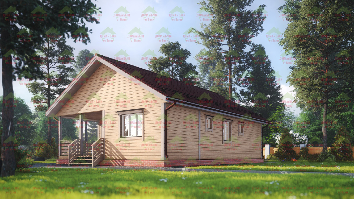 Ракурс 2. Дом из бруса 12*8 м. "Гатчина". Дом из бруса. Ракурс 2.