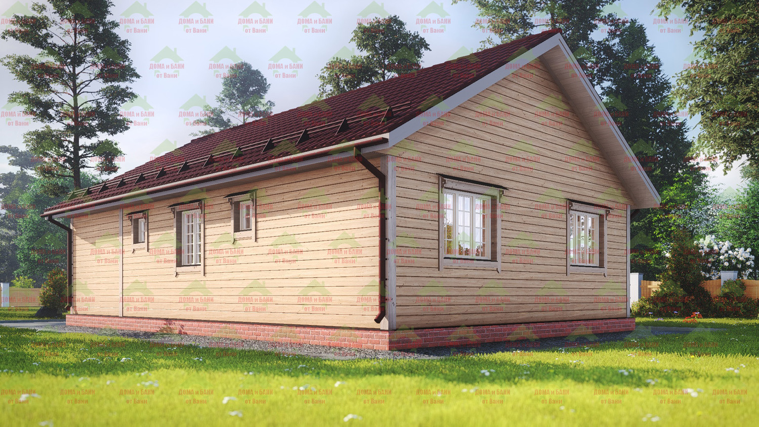 Ракурс 4. Дом из бруса 12*8 м. "Гатчина". Дом из бруса. Ракурс 4.