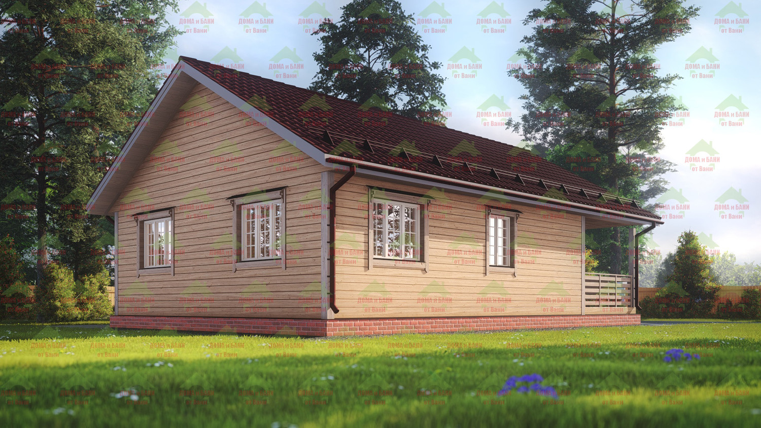 Ракурс 3. Дом из бруса 12*8 м. "Гатчина". Дом из бруса. Ракурс 3.