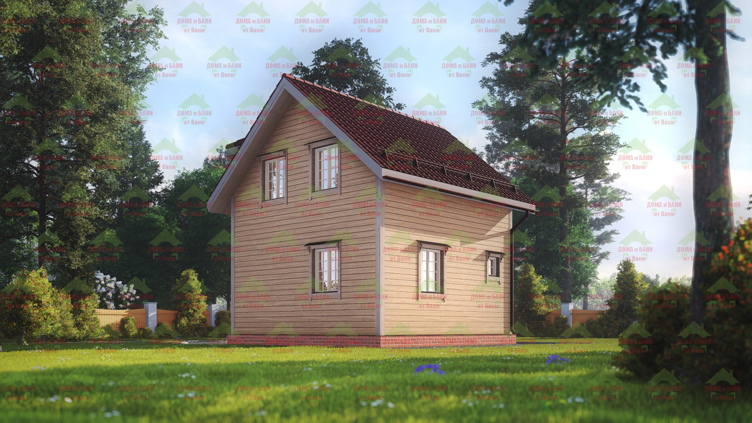 Ракурс 3. Дом из бруса 6*7 м. "Ленинград". Дом из бруса. Ракурс 3.