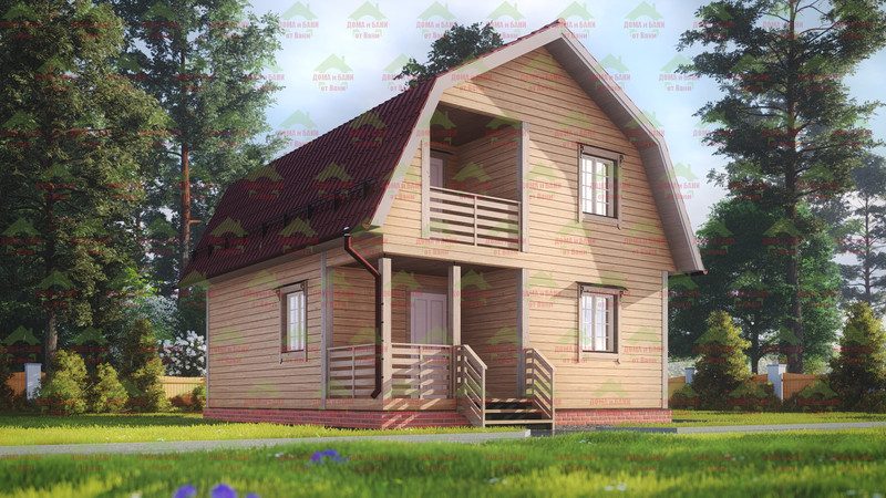 Дом из бруса 7*8 м. "Коммунар"