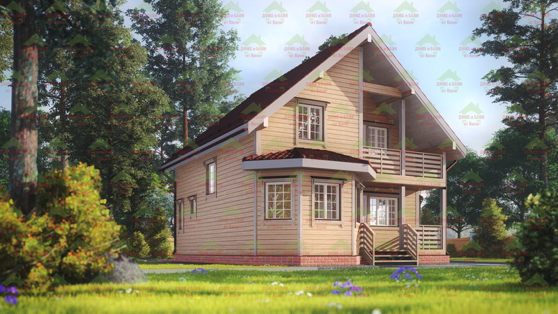 Дом из бруса 9*9.5 м. "Выборг"