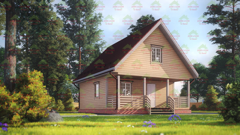 Дом из бруса 7*9 м. "Любань"