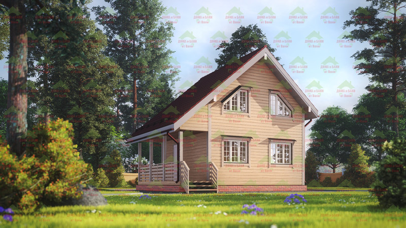 Дом из бруса 6*7.5 м. "Мурино"